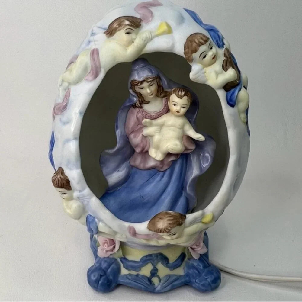 AVON INSPIRATIONAL Light MADONNA‎ AND CHILD Ceramic Figurine